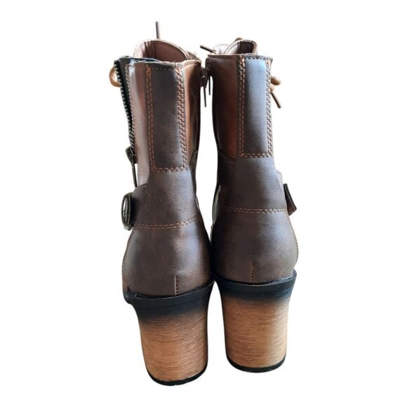 Pierre Dumas Boots Ravenna-5  Tan Two Tone Faux Leather - Picture 4 of 5
